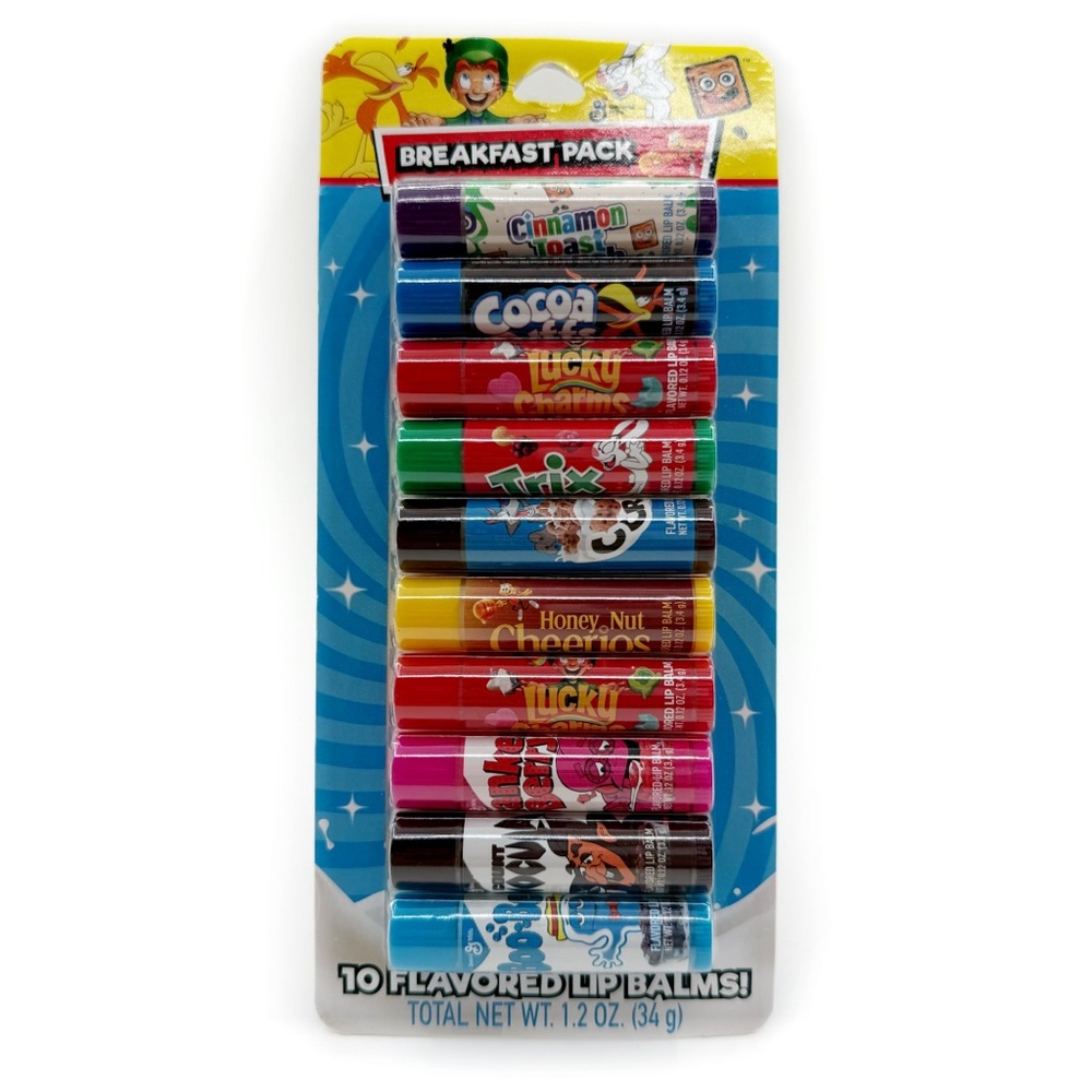 General Mills Cereal Flavored Lip Balm 10 Pieces Lucky Charms Cocoa Puffs Trix